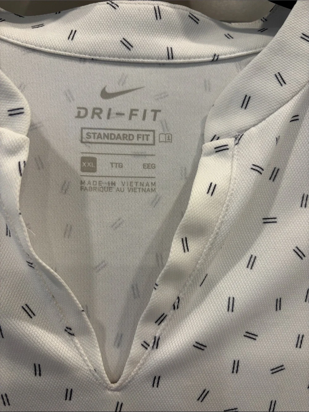 Nike White Dri-FIT Sleeveless Tank Top with Microprint